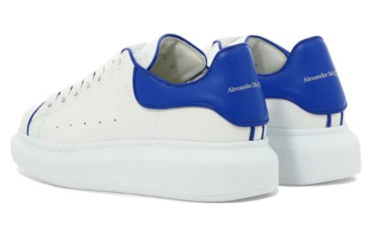 (WMNS) Alexander McQueen IOversized Leather Sneakers 'White Blue' 733003WHJE58806