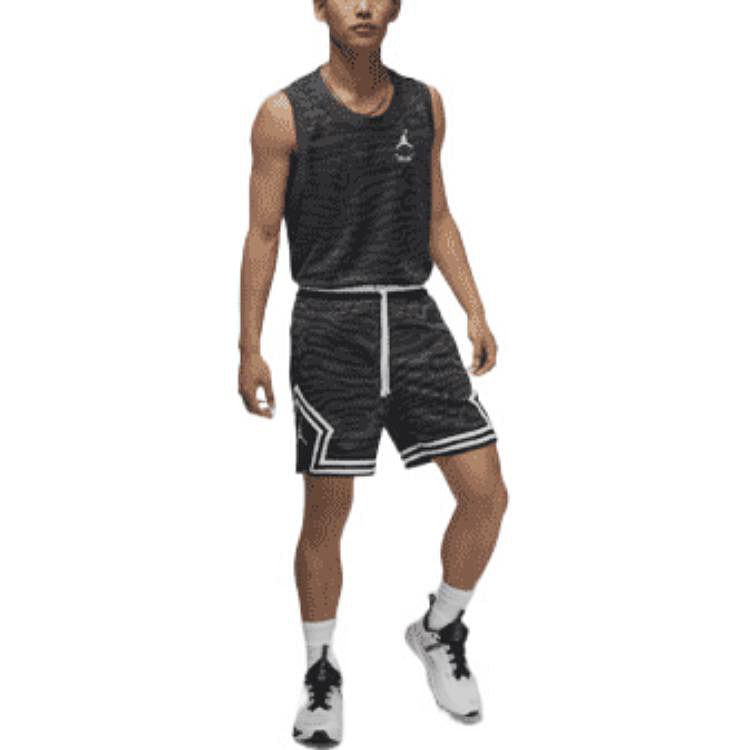 Air Jordan Dri-fit Sport BC Diamond Casual Sports Breathable Zebra Printing Shorts Black DM2819-010