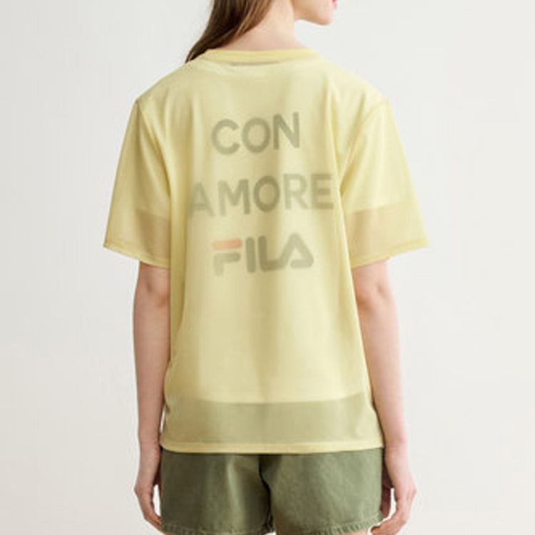 (WMNS) FILA Sports Loose Short Sleeve Yellow F11W028110F-YE