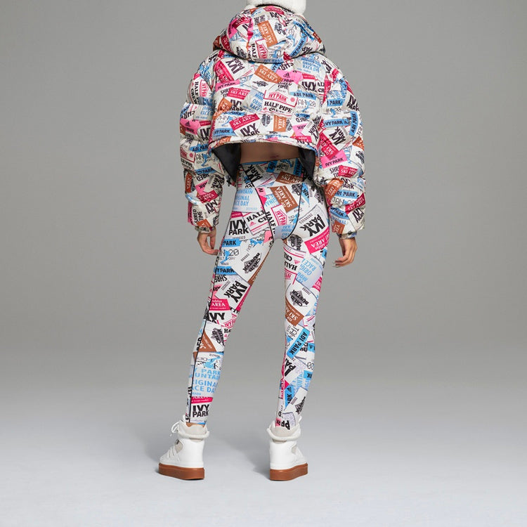 adidas originals x Ivy Park Letters Printed Sports Hooded Down Jacket Unisex Floral H18992