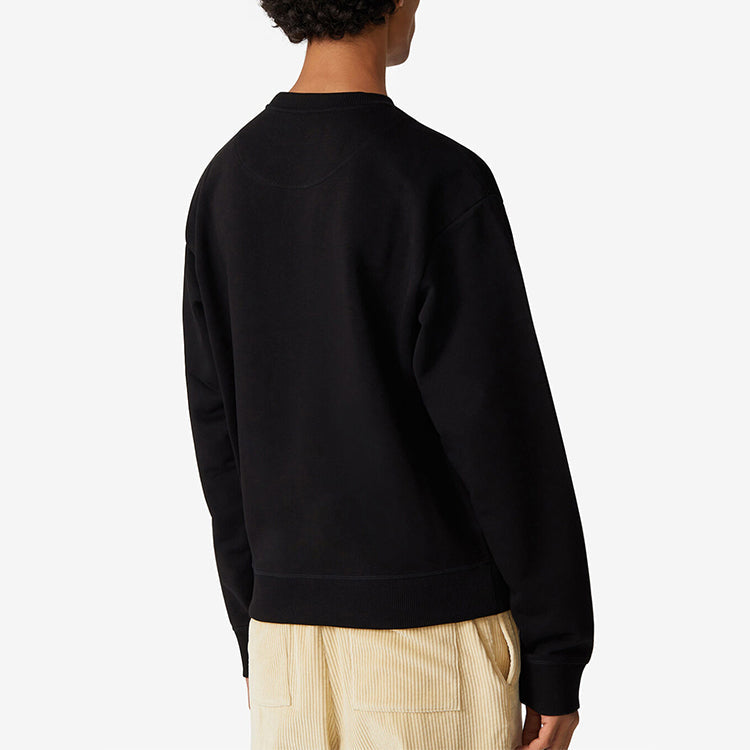 Men's KENZO Pearl Tiger Head Embroidered Pattern Cotton Round Neck Long Sleeves Sports Black FA65SW1114XV-99