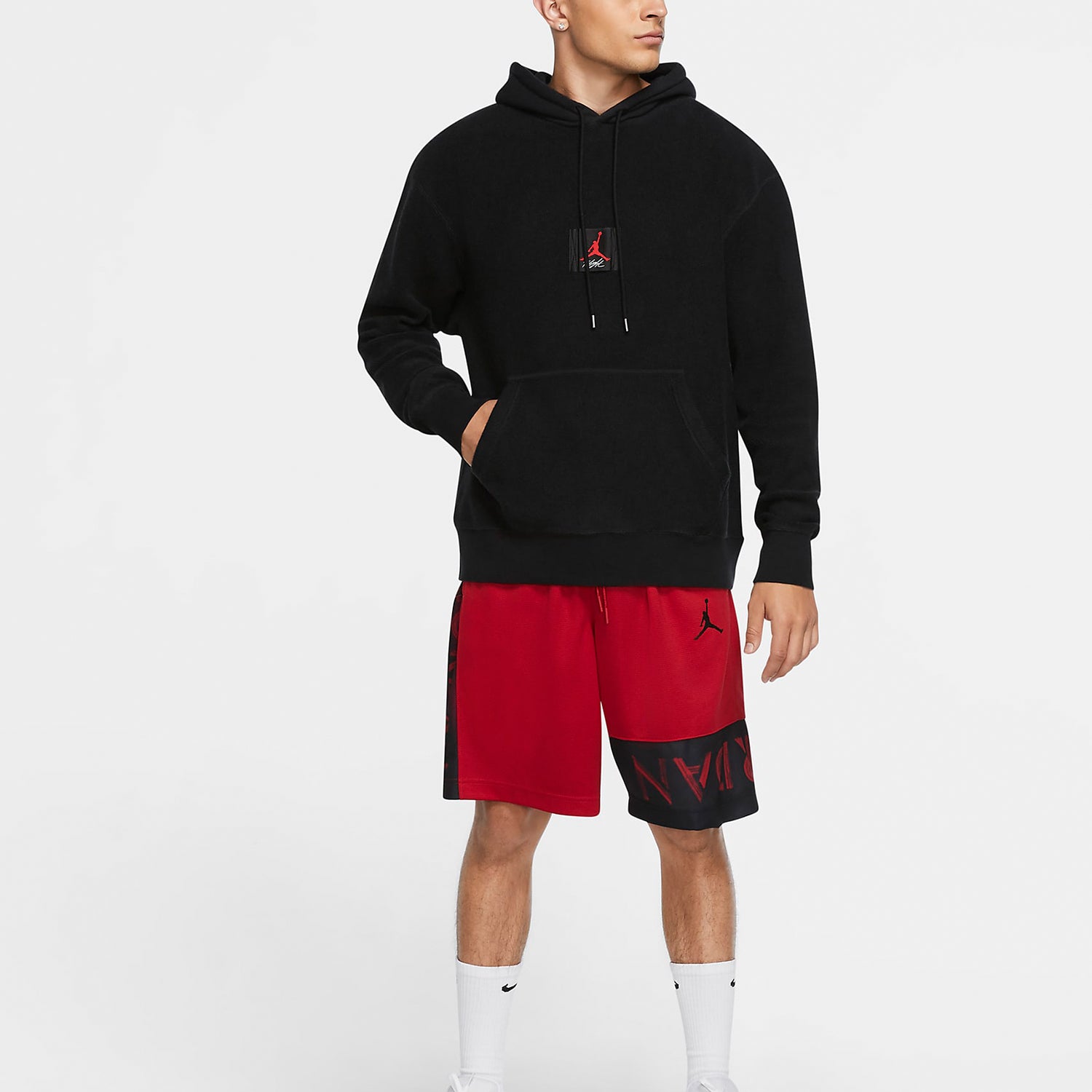 Air Jordan Flight logo Printing Woven Casual Sports Pullover Black CZ1206-010