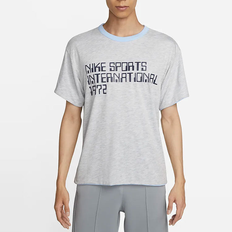 Men's Nike Solid Color Logo Alphabet Printing Reversible Casual Round Neck Short Sleeve Blue T-Shirt DQ4248-425