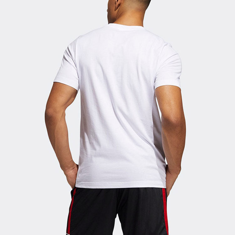 adidas Hdn Abstract T Basketball Sports Printing Loose Short Sleeve White GH6717
