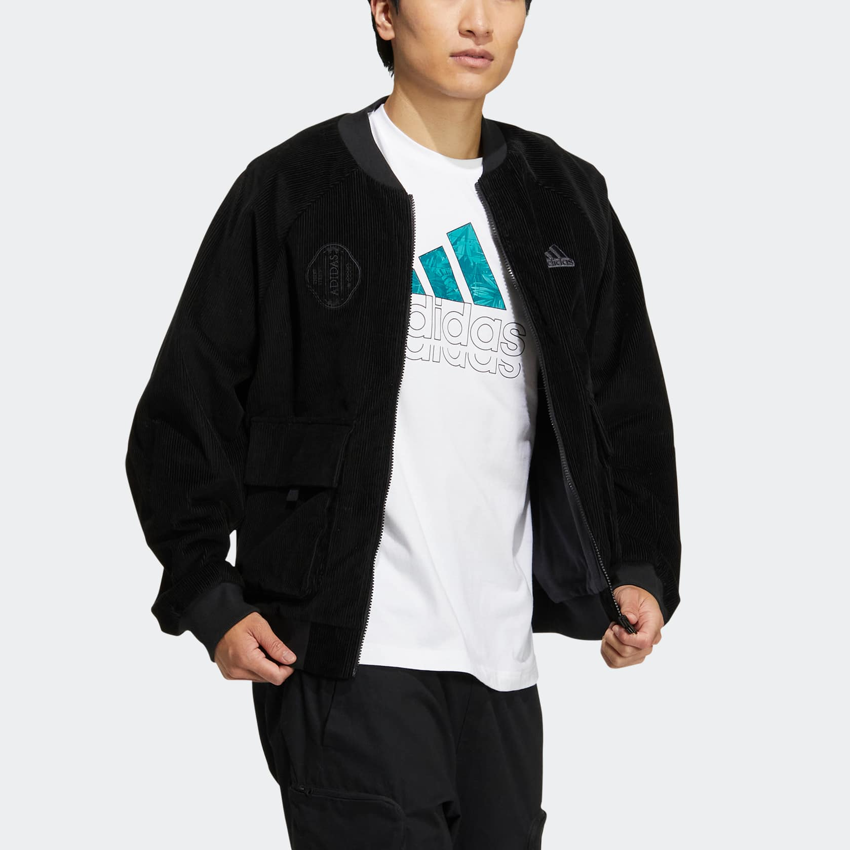 adidas St Cord Woven Jacket 'Black' HR4445