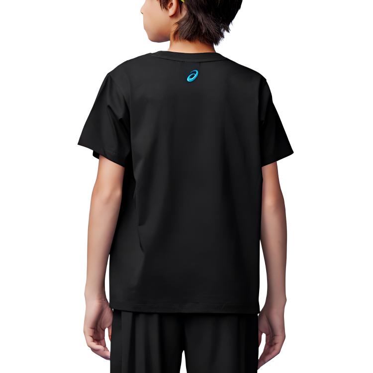 (GS) ASICS Multi-Logo T-Shirt 'Black' 332241175028-001