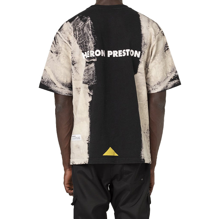 Men's HERON PRESTON X Caterpillar S/S Short Sleeve Printing Short Sleeve Black White T-Shirt HMAA019F20JER0051201