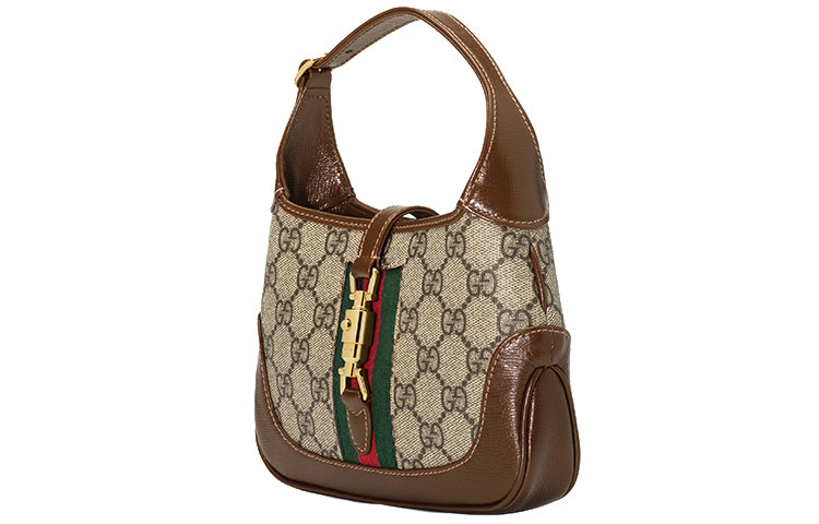 (WMNS) Gucci Jackie 1961 SeriesGG Canvas Clutch Single Shoulder Bag 'Brown Monogram' 637092-HUHHG-8565