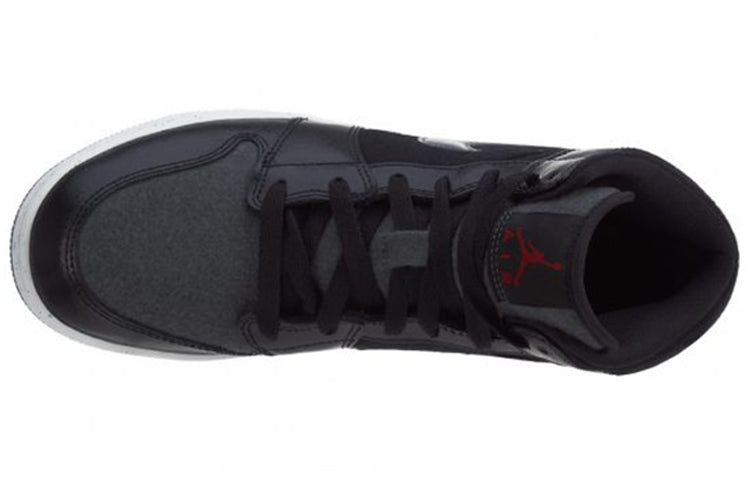 (GS) Air Jordan 1 Mid Premium 'Black Dark Grey' 852548-002