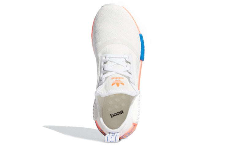 (GS) adidas NMD_R1 J 'Graffiti - White Signal Coral' FV7854