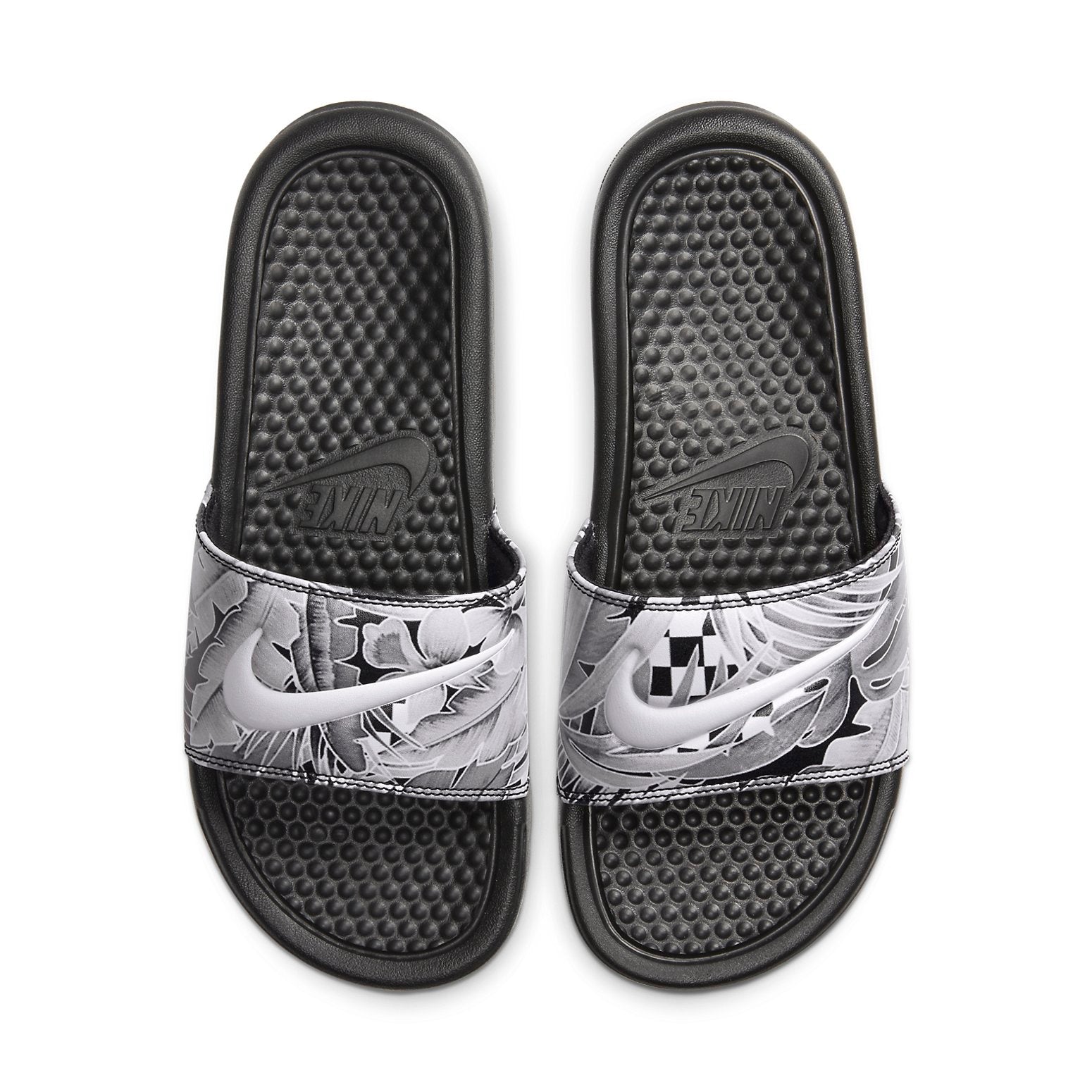 (WMNS) Nike Benassi JDI Floral Slides Black/Grey 618919-038