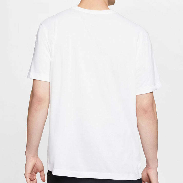 Men's Nike Brooklyn Nets Casual Sports Printing Breathable Short Sleeve White T-Shirt CW3963-100