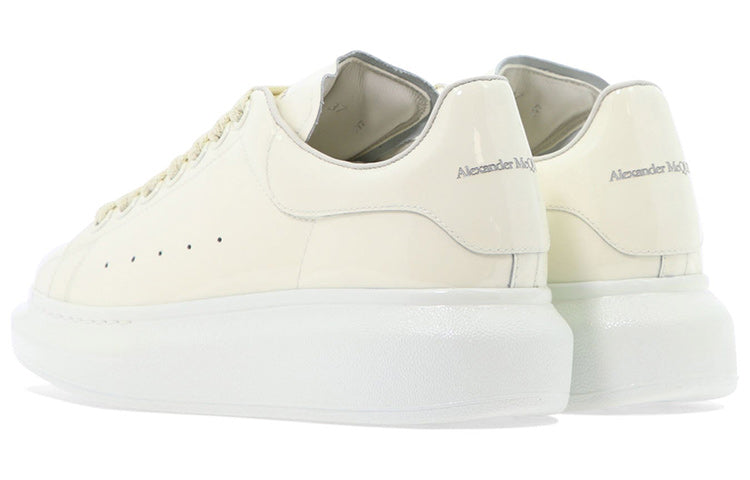 (WMNS) Alexander McQueen Glossy Low-Top Sneakers 'Cream White' 718130WIA347904