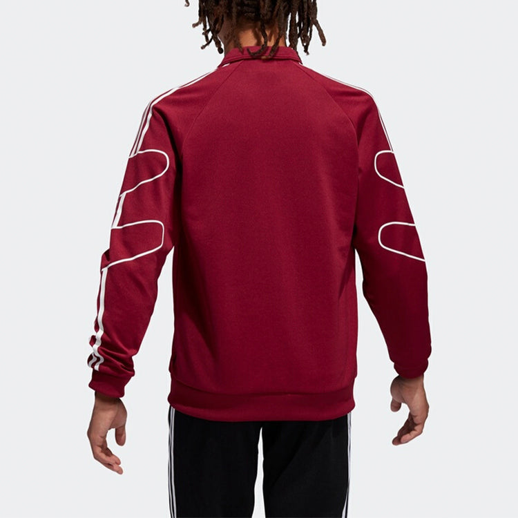 adidas originals Stand Collar Casual Sports Jacket Red ED7212