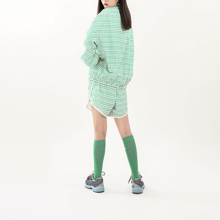 ASICS x 8ON8 Crossover logo Casual Sports Full Print Stand Collar Jacket Couple Style Green 2203A124-300
