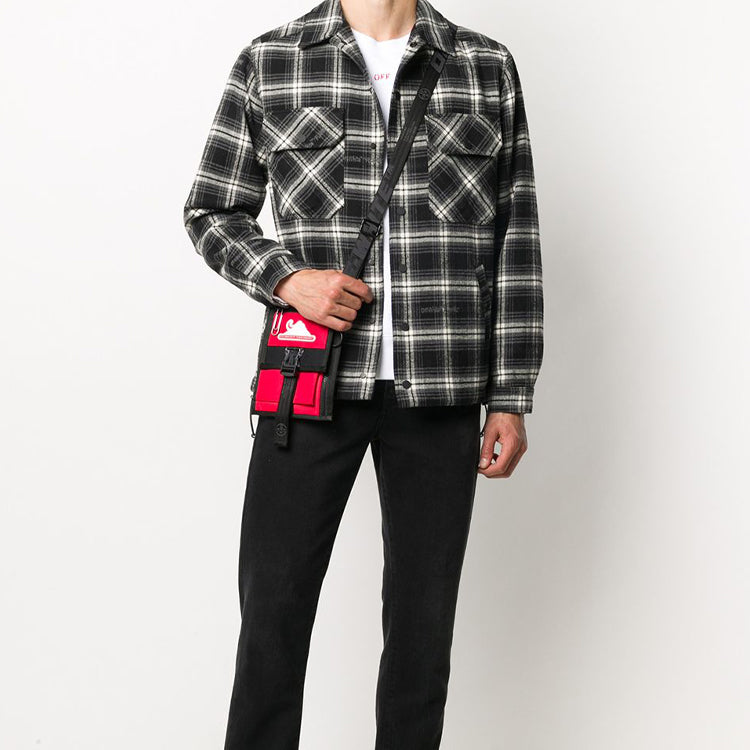 Off-White FW20 Stencil Arrow Checked Shirt Jacket OMEM001E20FAB0011010