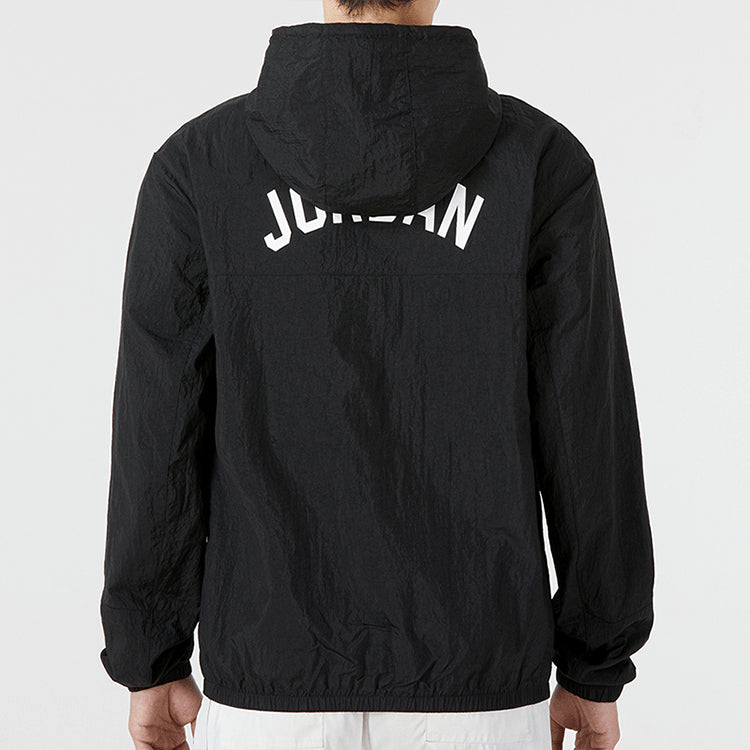 Air Jordan SS22 Solid Color Windproof Long Sleeves Jacket Black DJ0253-010