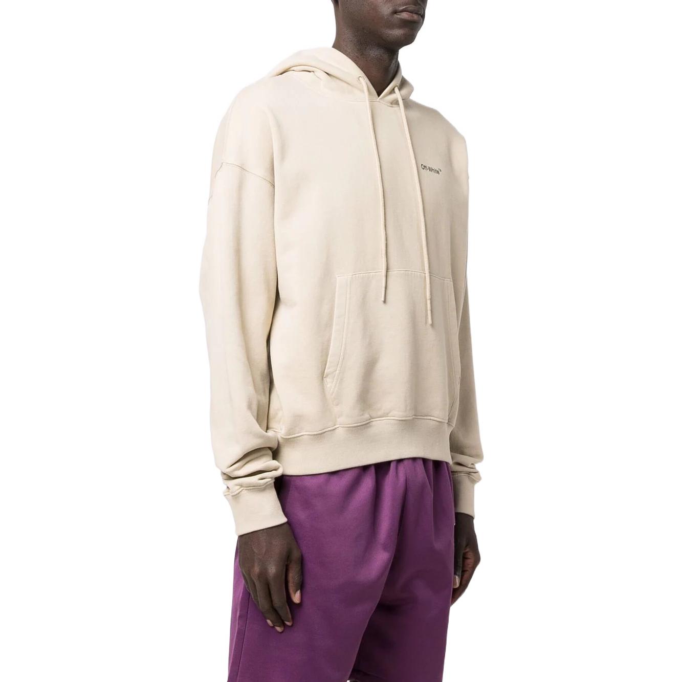 Men's Off-White SS22 Solid Color Geometry Arrow Logo Printing Beige OMBB037S22FLE0031710