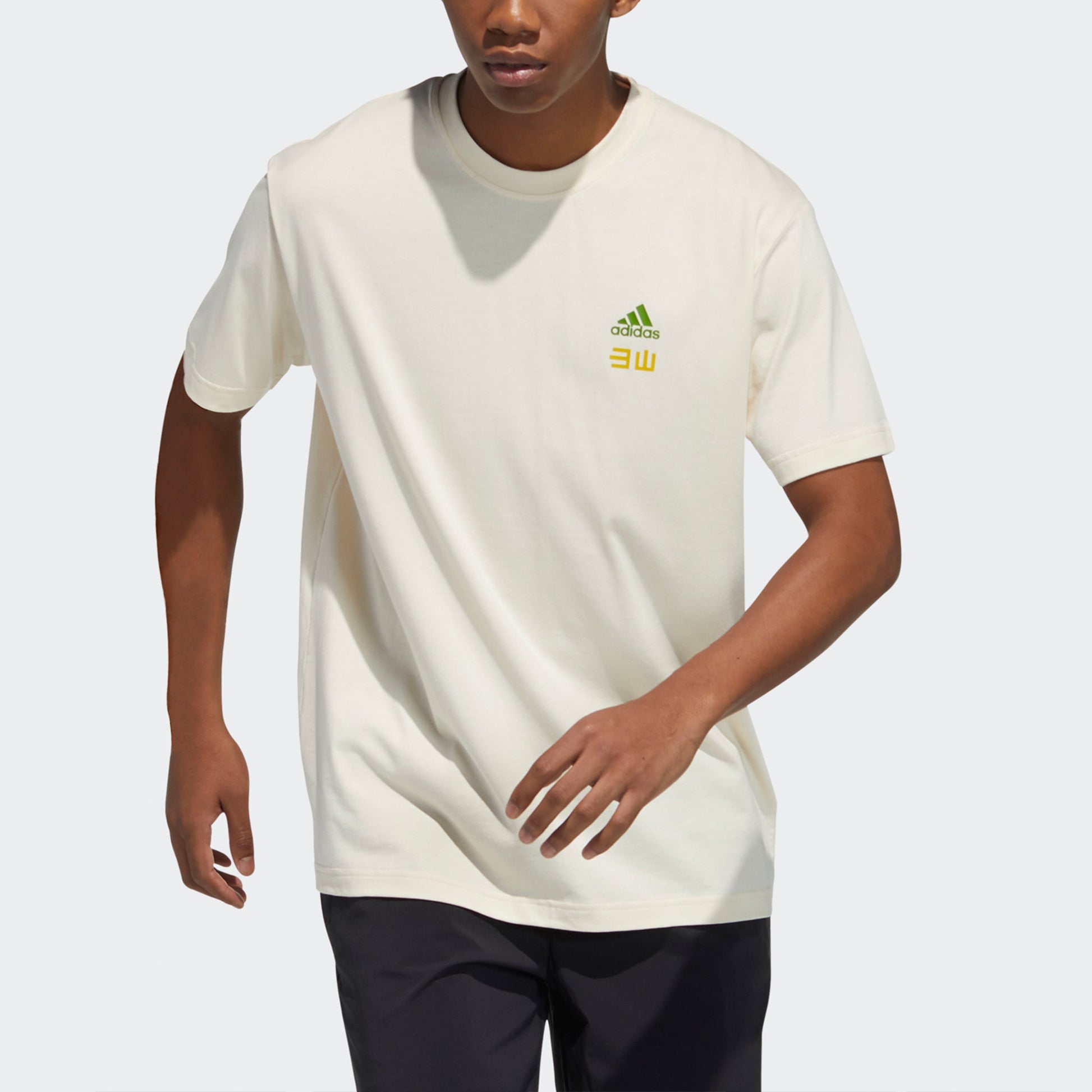 adidas Unisex Iseem Gfx Sports Printing Round-neck Beige/White GN7337