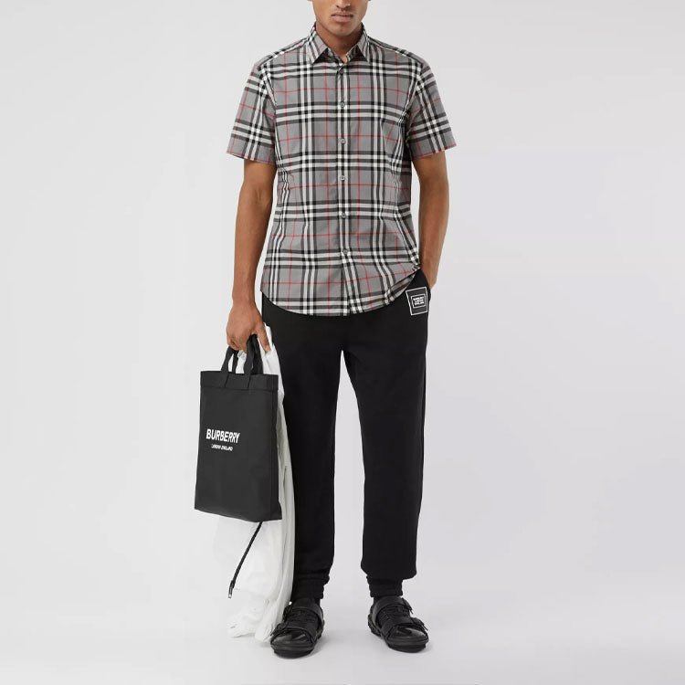 Men's Burberry Plaid Shirt Gray 80293701