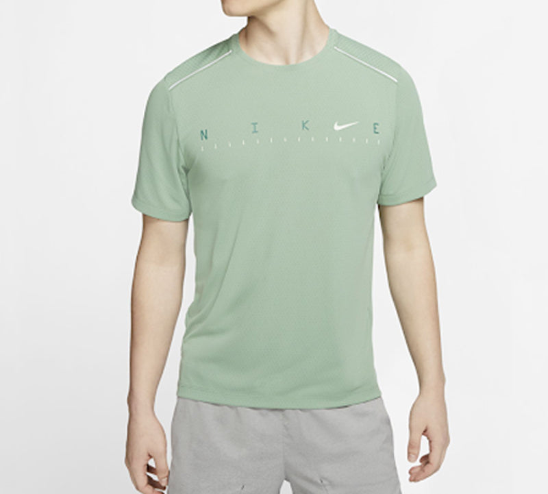 Nike Dri-fit Miler Future Fast Mesh Quick Dry Reflective Element Short Sleeve Green CJ6484-352