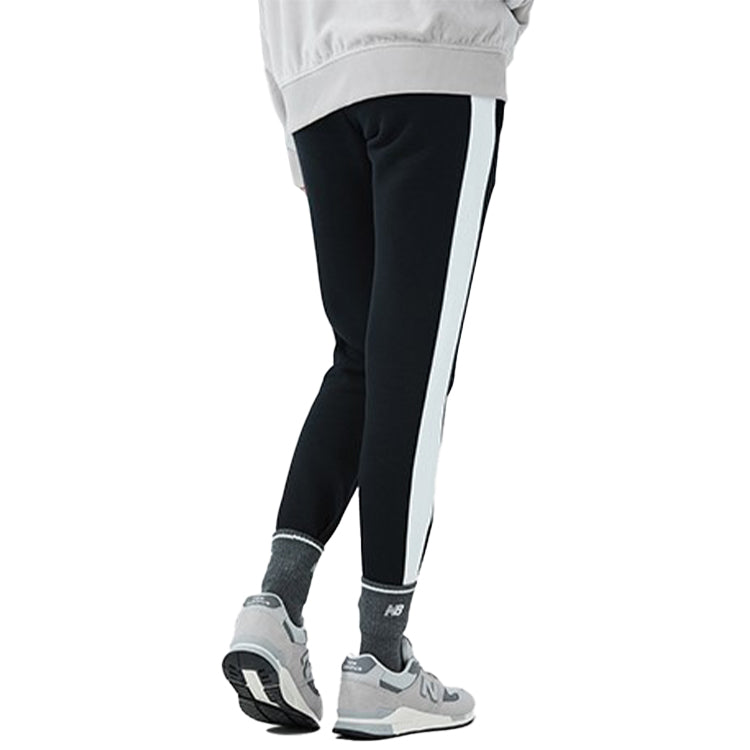 (WMNS) New Balance Striped Track Pants Asia Sizing 'Black White' AWP93580-BK
