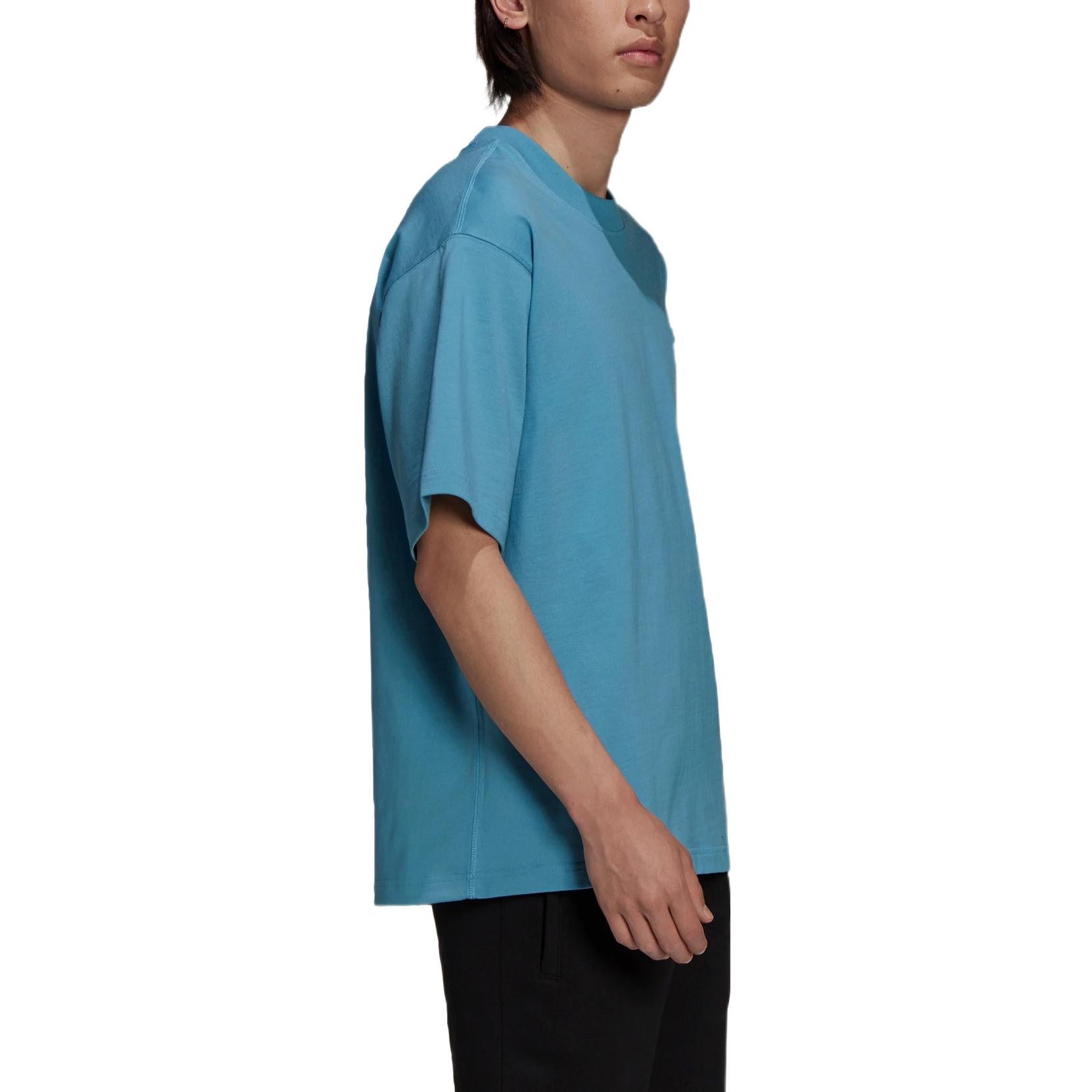 adidas originals Solid Color Athleisure Casual Sports Round Neck Short Sleeve Couple Style Light Blue HC8592