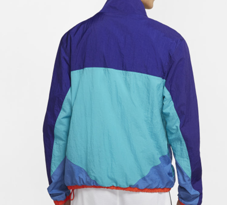 Men's Nike As Nk Flight Half Zipper Stand Collar Colorblock Blue Jacket CN8509-359