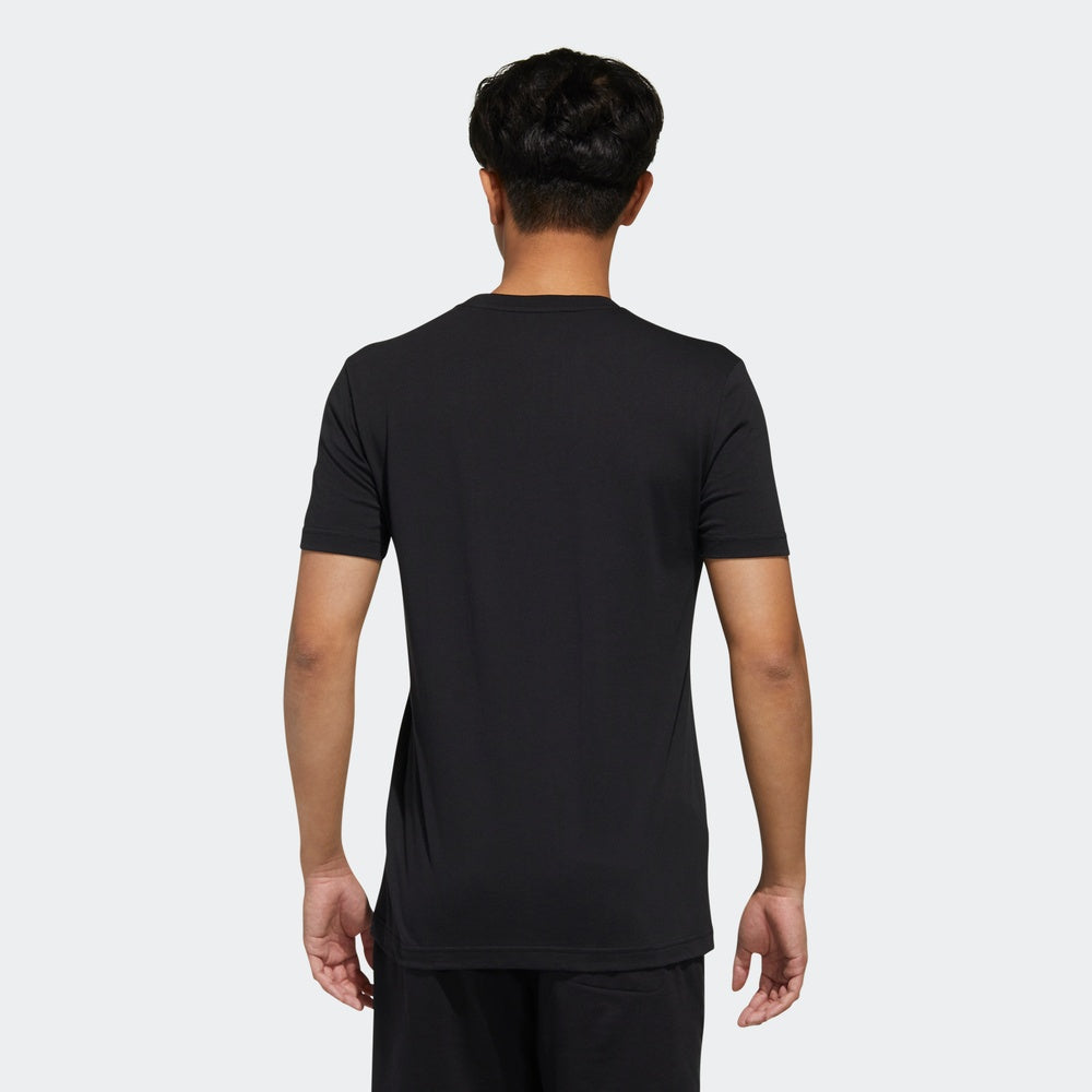 adidas neo Sports Round Neck logo Printing Short Sleeve Black FP7441