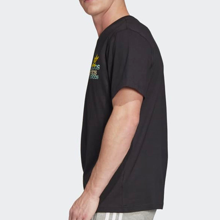 adidas originals Logo Printing Short Sleeve Black FM3341