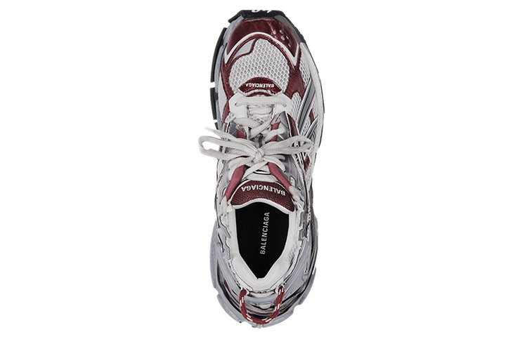 (WMNS) Balenciaga Runner Sneakers 'Grey Burgundy Mesh and Nylon' 677402W3RB39069