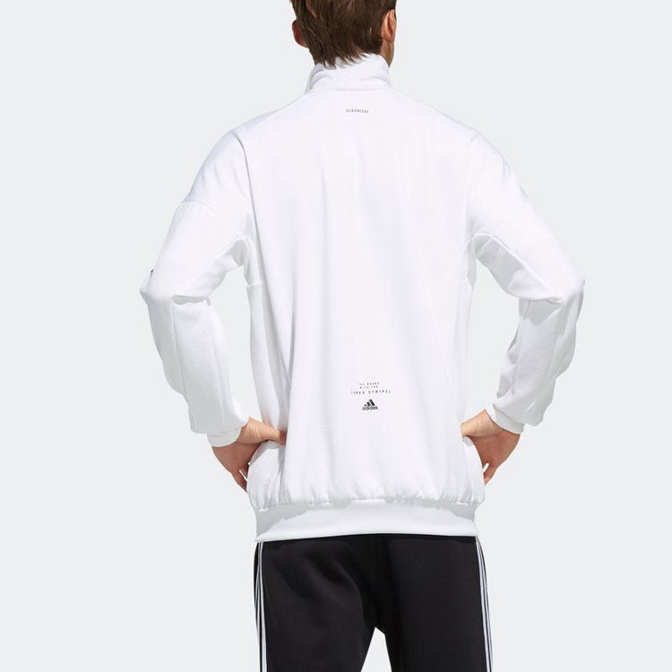 adidas Up-collar Windtight Casual Sports Jacket Men White FM5327