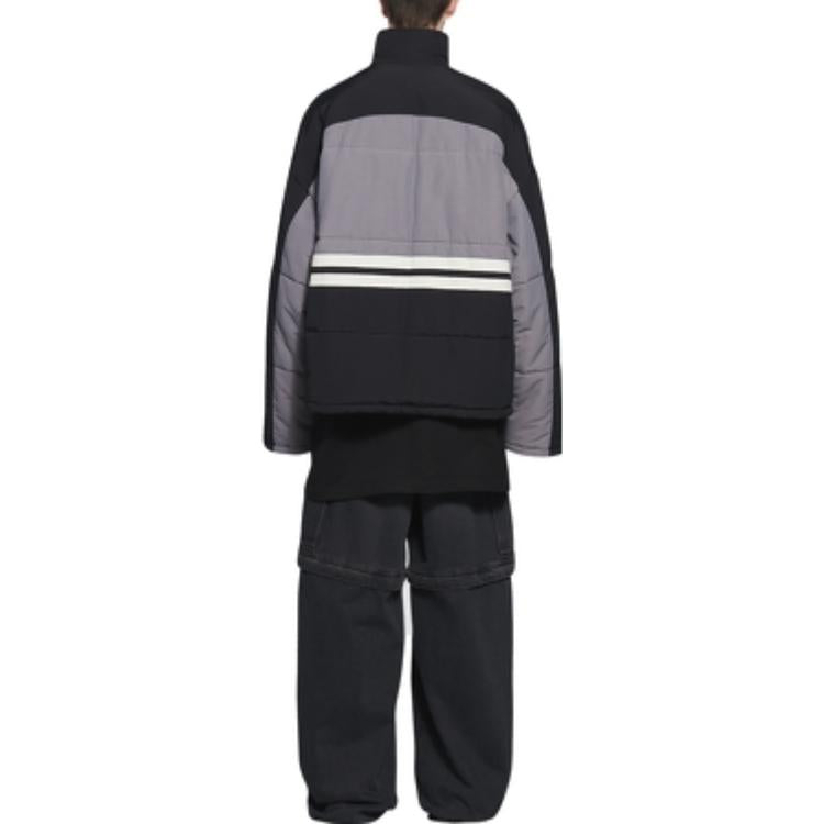 Balenciaga Padded Funnel-Neck Tracksuit Jacket 'Grey Black' 675462-TKO48-1000