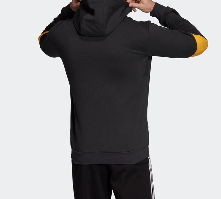 adidas Contrasting Colors Sleeve Training hooded Zipper Cardigan Black FJ6280