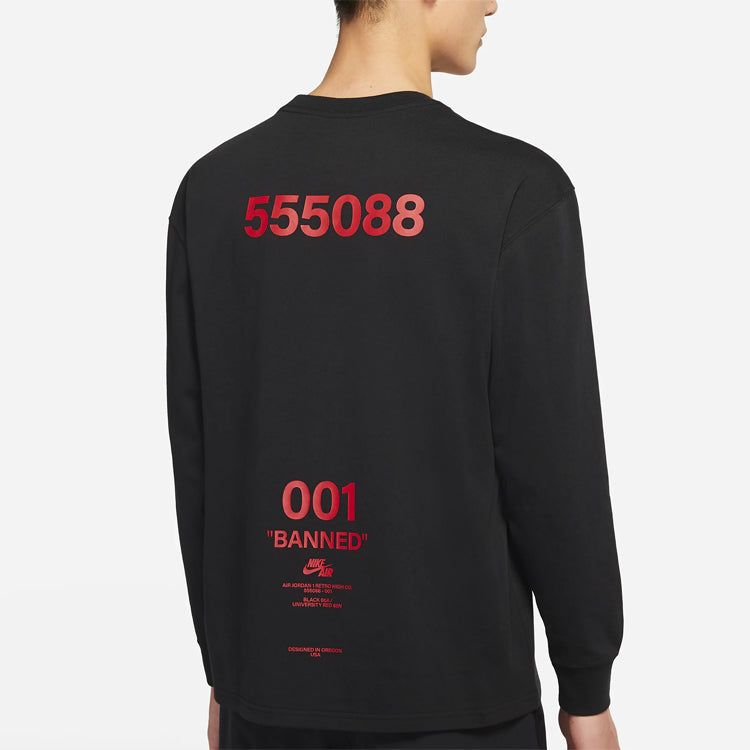 Air Jordan Loose Round Neck Long Sleeves T-Shirt Men's Black DM3544-010