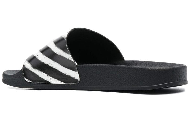 Off-White Industrial Sliders 'Diagonal Stripe - Black White' OMIC001S21MAT0021001