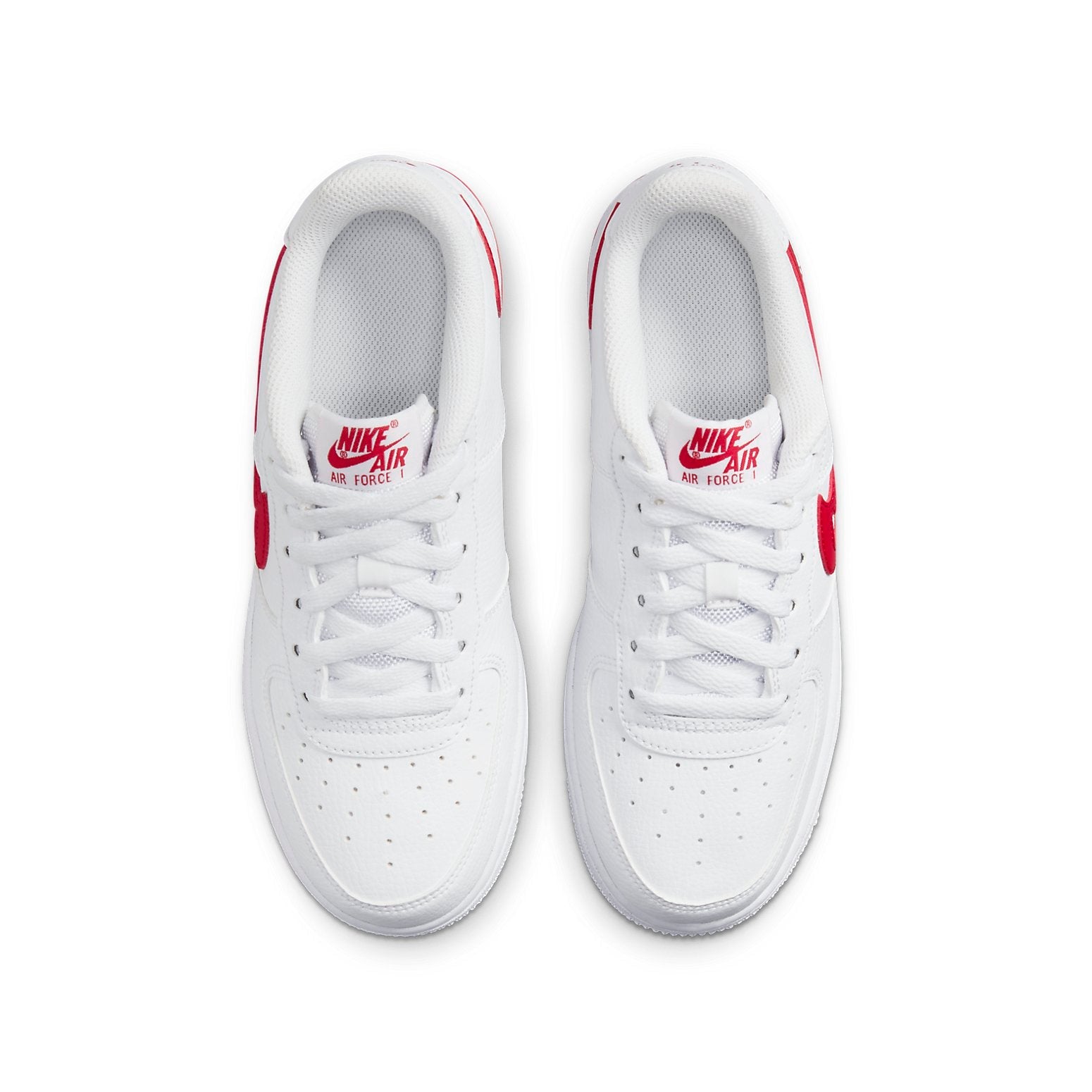(GS) Nike Air Force 1 Low 'Cut-Out Swoosh - White University Red' DR7970-100