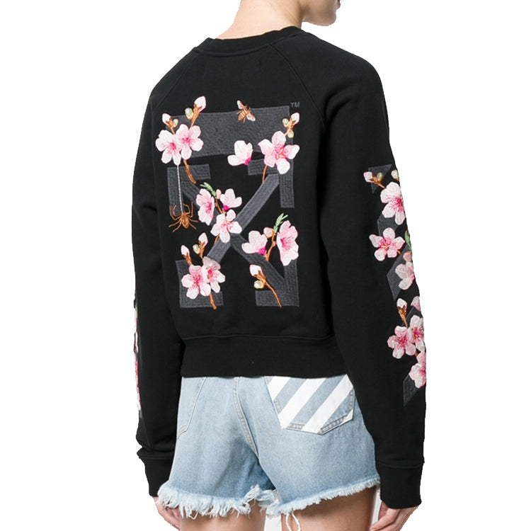 (WMNS) Off-White Fw17 Cherry Blossoms Embroidery Floral Round Neck Sweater OWBA026E170030531088