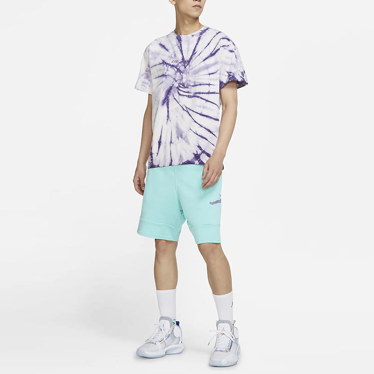 Air Jordan Tie Dye Printing Loose Knit Short Sleeve Purple DQ3903-102