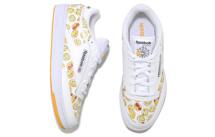 Reebok Club C 85 White Yellow Smiling Face Unisex S29074