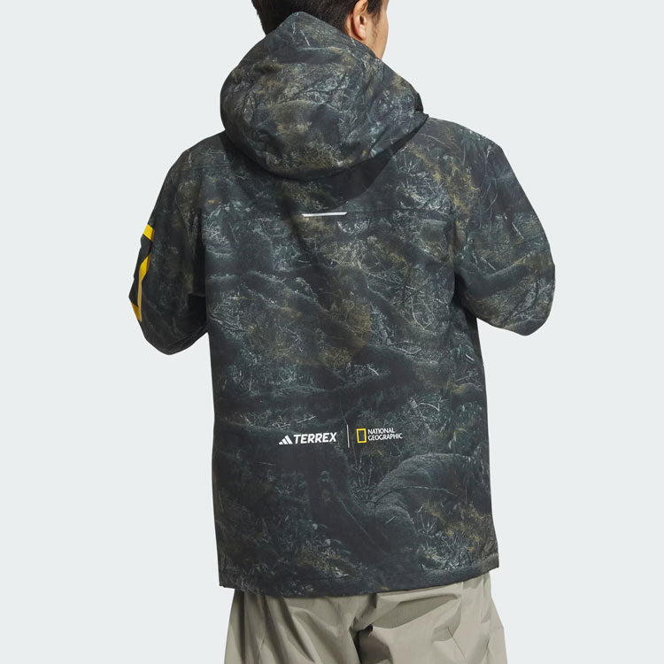 adidas National Geographic Allover Print RAIN.RDY Jacket Asia Sizing 'Silver Pebble' IS9511