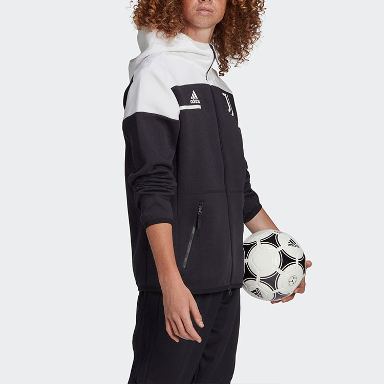 adidas Juve Zne 20-21 Season Juventus Soccer/Football Sports Jacket Black GN5452