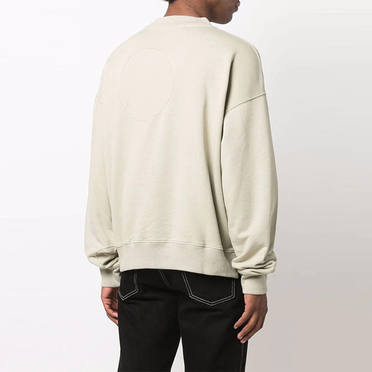 Off-White Logo Embroidered Solid Color Long Sleeves Loose Fit Beige OMBA055F21FLE0011710