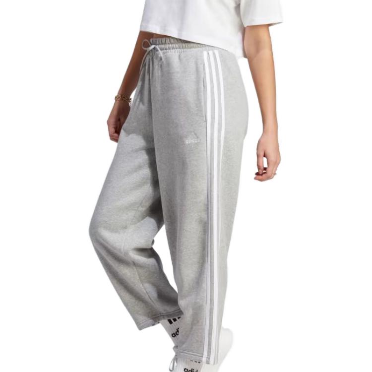 adidas Essentials 3-Stripes Open Hem Sweatpants 'Grey' IM0247