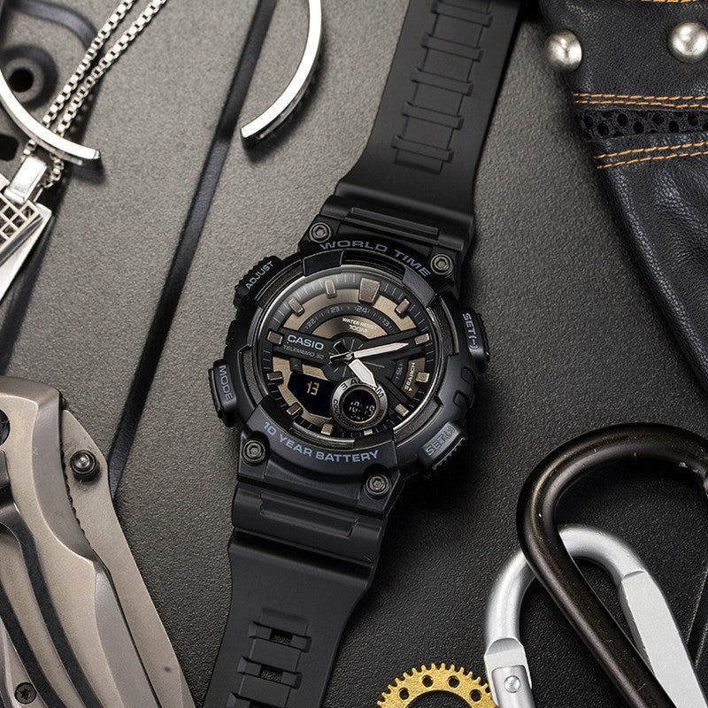 Casio Small Warrior Analog-Digital Watch 'Black' AEQ-110W-1BVDF