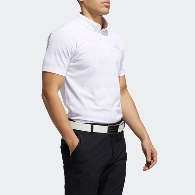 adidas Solid Color Logo Short Sleeve Polo Shirt White FS6880