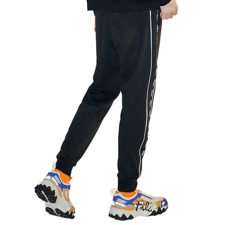 Fila Logo Knit Casual Sports Bundle Feet Long Pants Black T11M032606F-BK