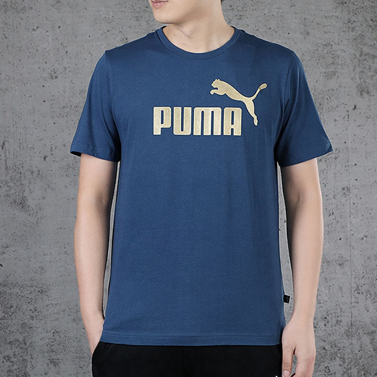PUMA Logo Printed Short Sleeve TEE Blue 583843-43