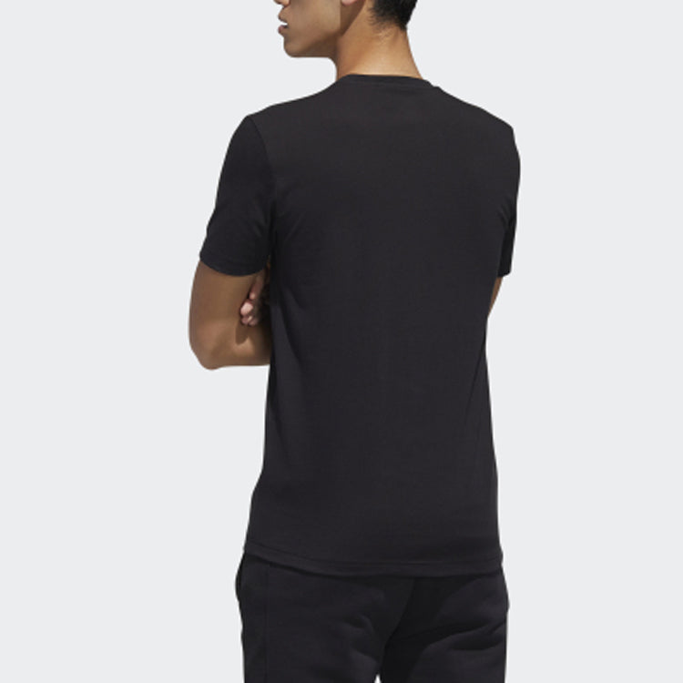 adidas neo M Gk Tee2 Round Neck Athleisure Casual Sports Short Sleeve Black GK6141