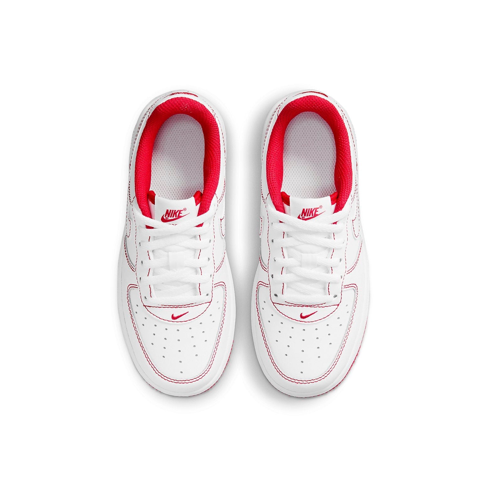 (PS) Nike Force 1 'Contrast Stitch - White University Red' DC9672-100